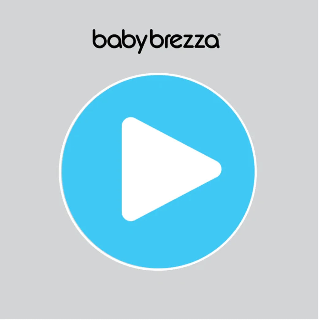 Video play icon with babybrezza logo