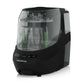 Black all-in-one baby bottle washer with clear top and bottle racks