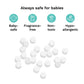 White descaling tablets with safety icons: baby-safe, fragrance-free, non-toxic, hypoallergenic