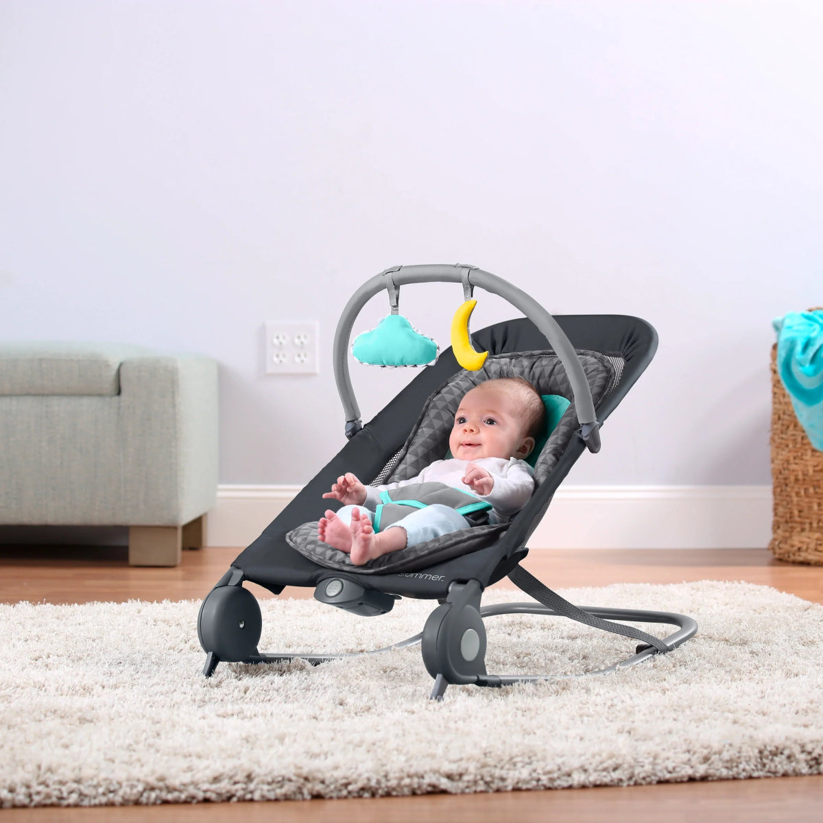 2 - in - 1 Bouncer & Rocker Duo - Gray /Teal | Swing | Ingenuity for Mamas & Papas LB - Furniture & Nursery
