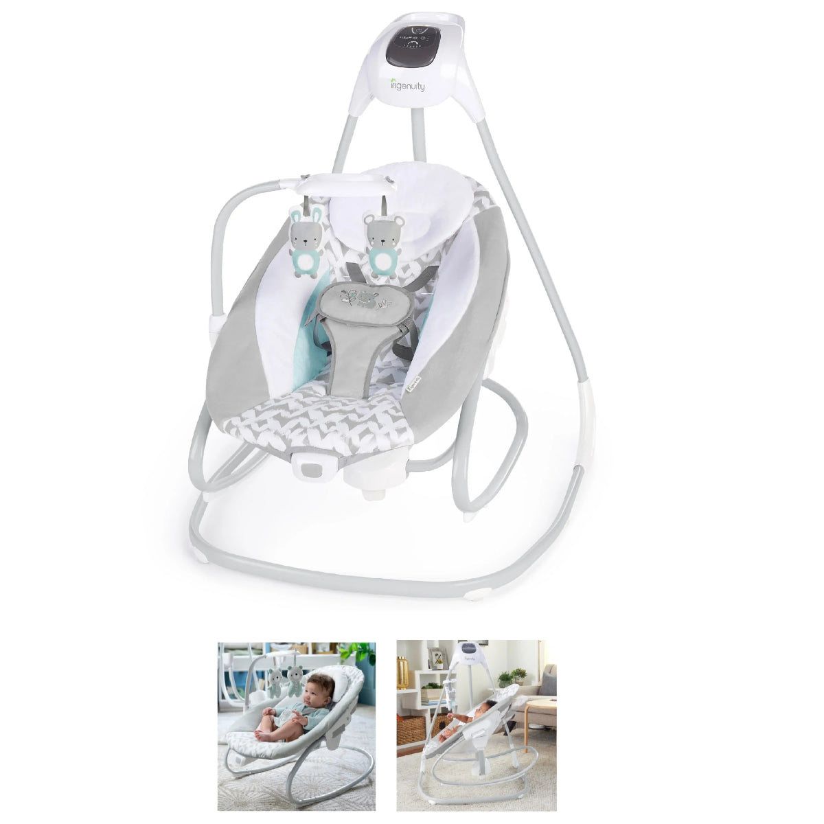 2 - in - 1 Multi - Direction Compact Vibrating Baby Swing & Rocker | Swing | Ingenuity for Mamas & Papas LB - Furniture & Nursery
