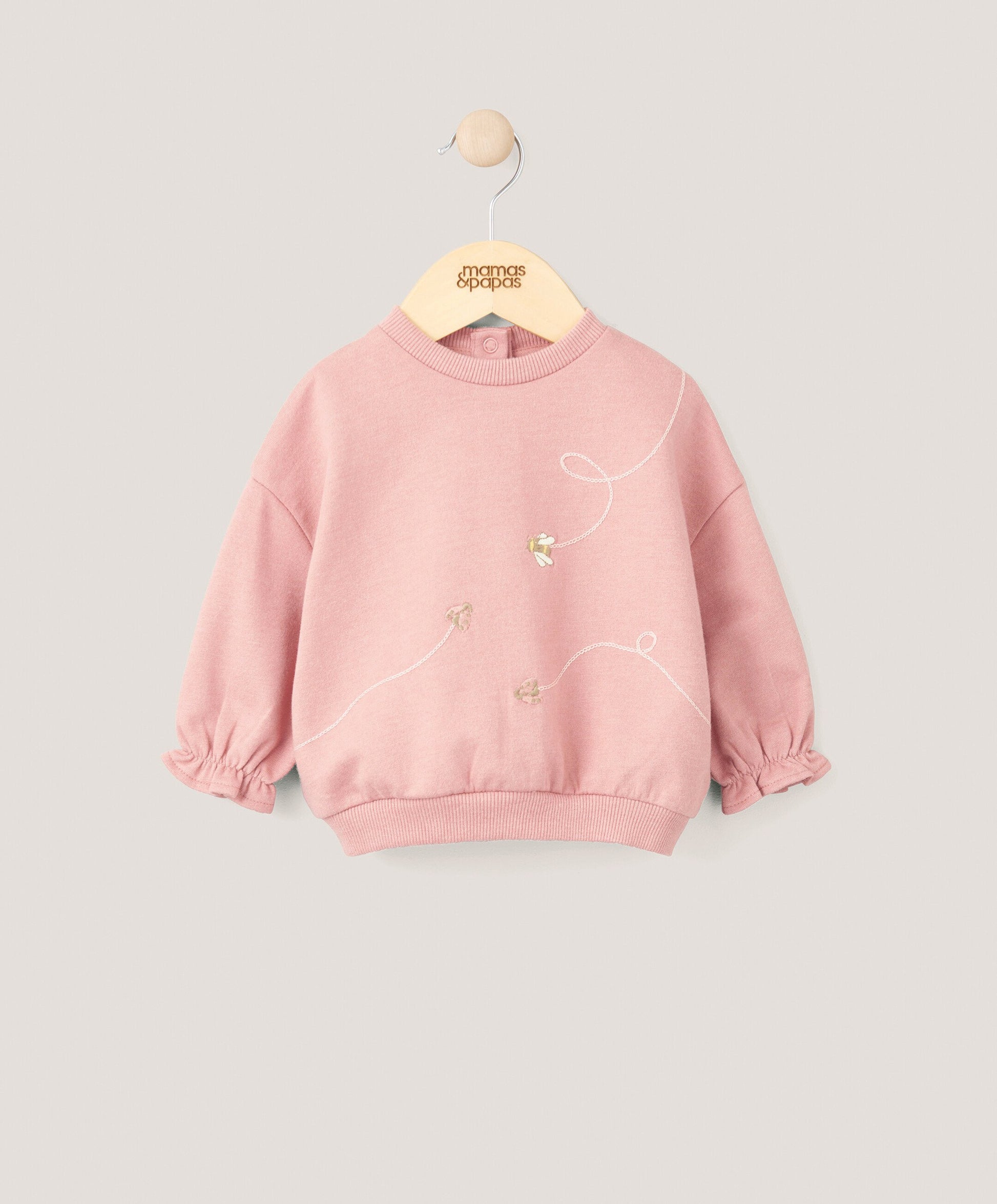 Mamas & Papas Floral Embroidered Sweatshirt - Pink | Mamas & Papas, Babies, Nursing, Shirt