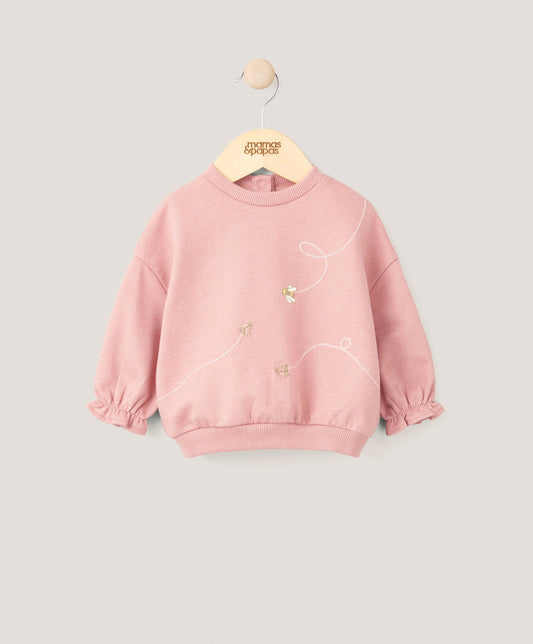 Mamas & Papas Floral Embroidered Sweatshirt - Pink | Mamas & Papas, Babies, Nursing, Shirt