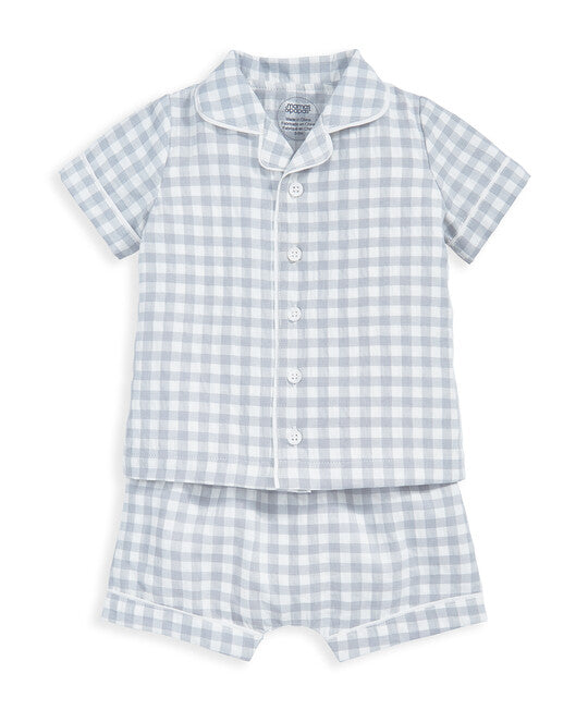 Mamas & Papas Gingham Pyjamas - Blue | Mamas & Papas, Babies, Nursing, Sleepsuit