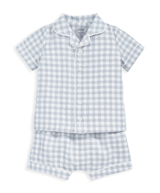 Mamas & Papas Gingham Pyjamas - Blue | Mamas & Papas, Babies, Nursing, Sleepsuit