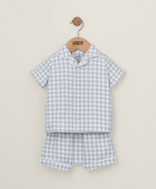 Mamas & Papas Gingham Pyjamas - Blue | Mamas & Papas, Babies, Nursing, Sleepsuit