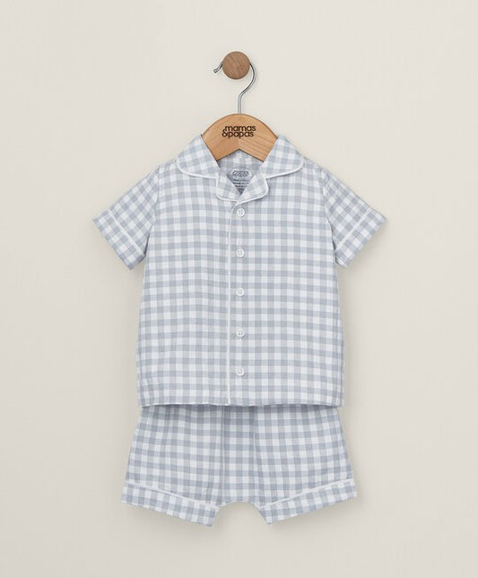 Mamas & Papas Gingham Pyjamas - Blue | Mamas & Papas, Babies, Nursing, Sleepsuit