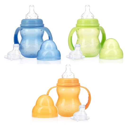 3 - Stage Wide Neck No Spill Bottle with Handles and Non - Drip | Water Bottle | Nuby for Mamas & Papas LB - 6hr