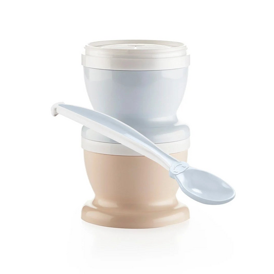 2 petits pots alimentaires et 1 cuillère souple