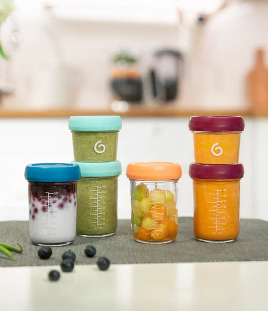 Coffret de 8 bols bébé en verre + livret de recettes bio