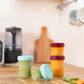 Coffret de 8 bols bébé en verre + livret de recettes bio
