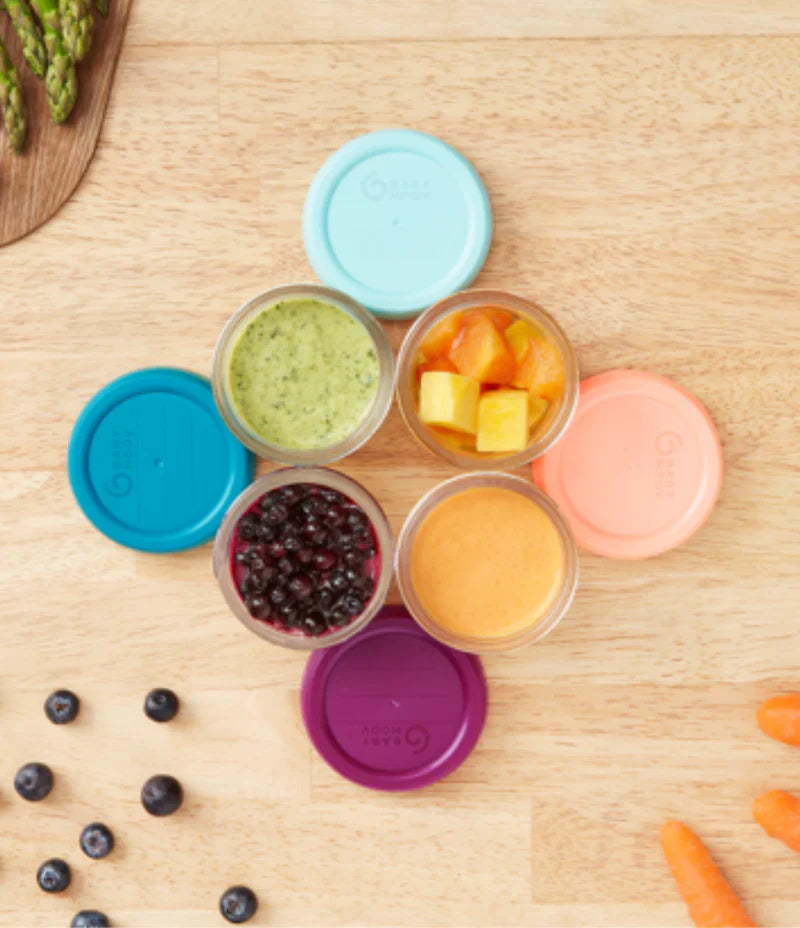 Coffret de 8 bols bébé en verre + livret de recettes bio