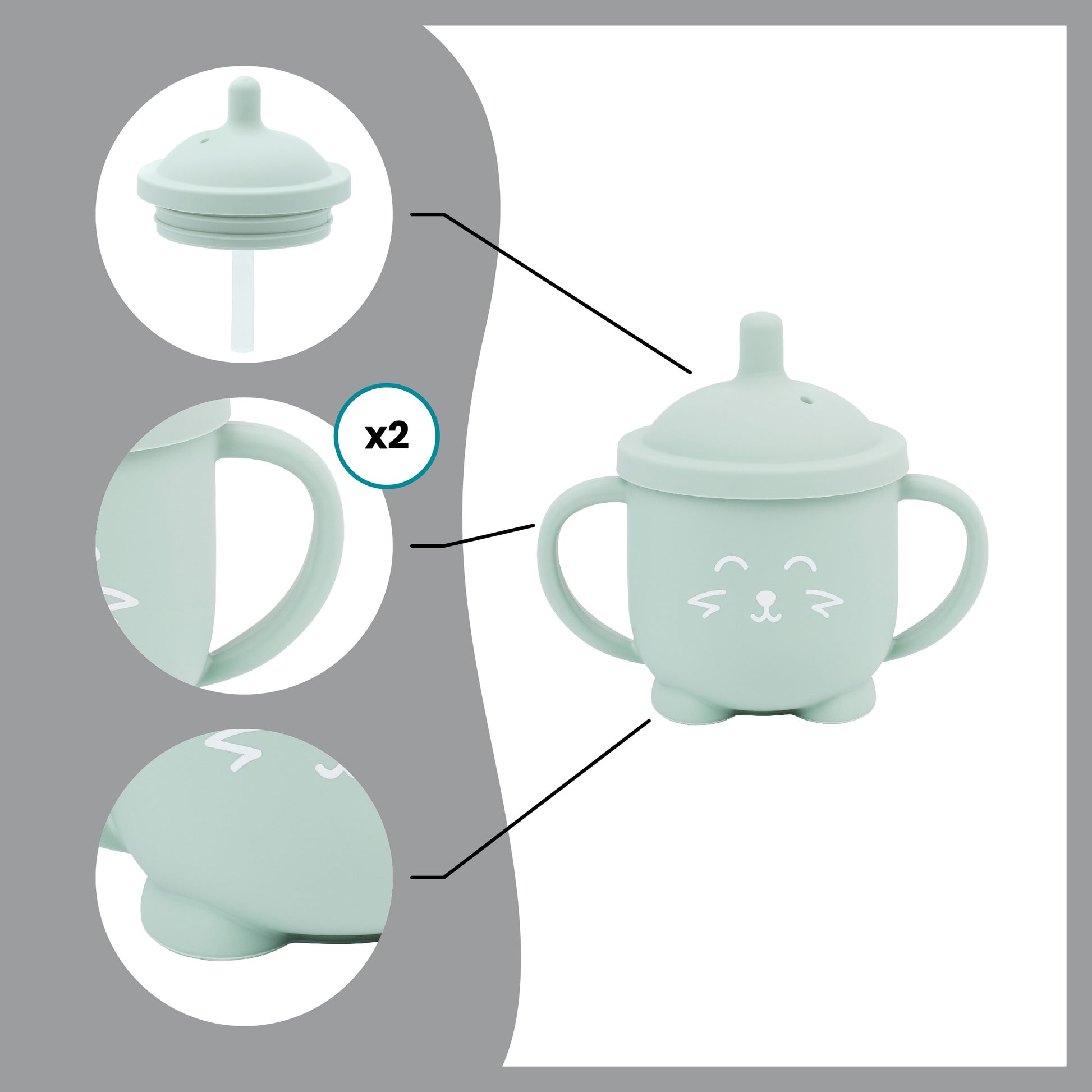 Babymoov Silicone cup with straw ISY CUP FOX | Mamas & Papas, Babies, Nursing, 