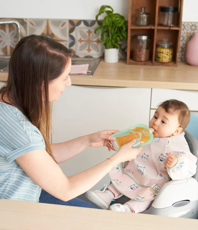 Babymoov Long Sleeved Bib Waterproof Feeding Apron with Built-in Pocket Bag | Mamas & Papas, Babies, Nursing, 