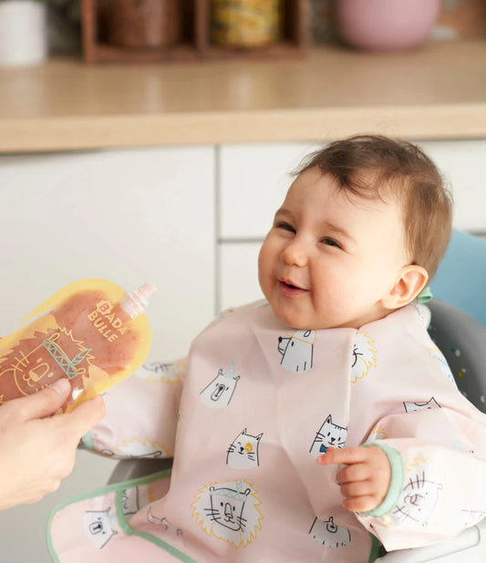Babymoov Long Sleeved Bib Waterproof Feeding Apron with Built-in Pocket Bag | Mamas & Papas, Babies, Nursing, 