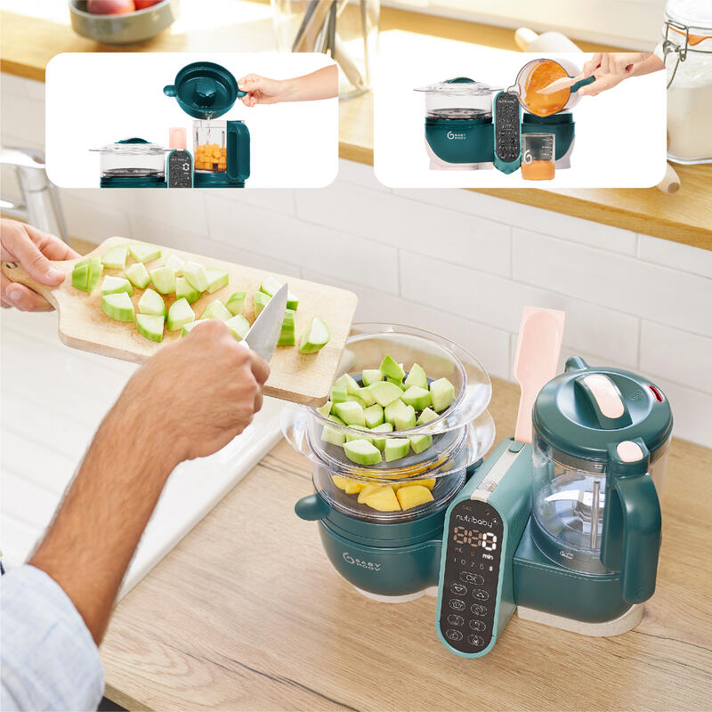 Babymoov Nutribaby+ 6-in-1 Food Prep Maker - Opal Green | Mamas & Papas, Babies, Nursing, Food Maker
