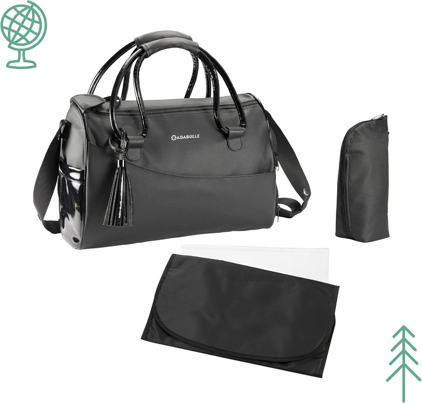 Badabulle Glossy Changing Bag Black | Mamas & Papas, Babies, Nursing, Diaper Bag