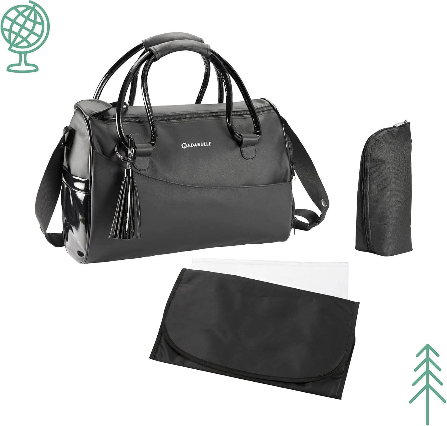 Badabulle Glossy Changing Bag Black | Mamas & Papas, Babies, Nursing, Diaper Bag