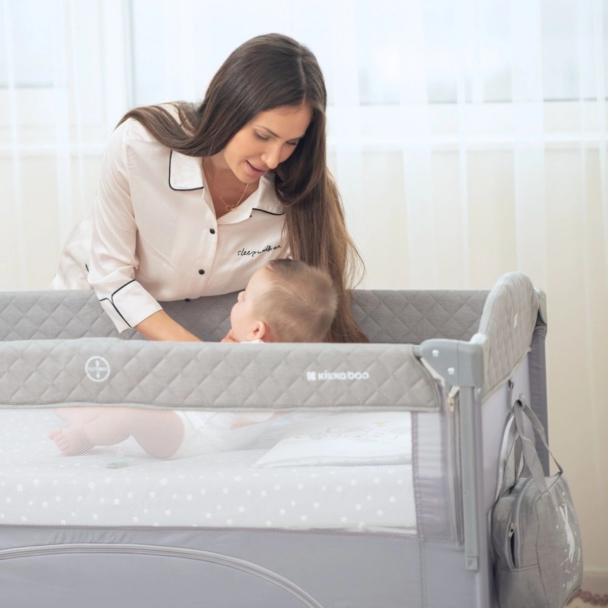 KikkaBoo Milky Way Baby Cot 2 Levels Grey | Mamas & Papas, Babies, Nursing, Cot