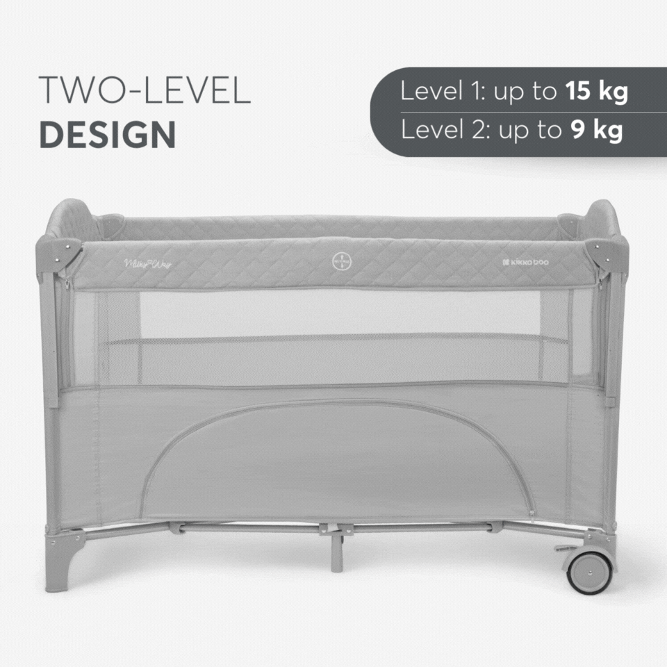 KikkaBoo Milky Way Baby Cot 2 Levels Grey | Mamas & Papas, Babies, Nursing, Cot