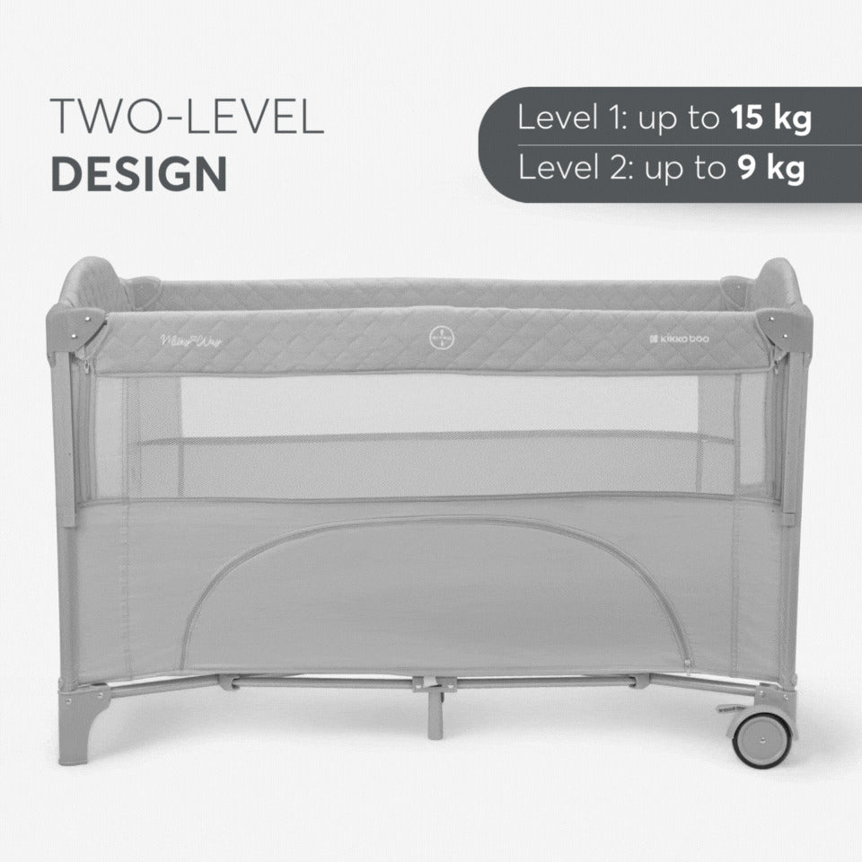 KikkaBoo Milky Way Baby Cot 2 Levels Grey | Mamas & Papas, Babies, Nursing, Cot