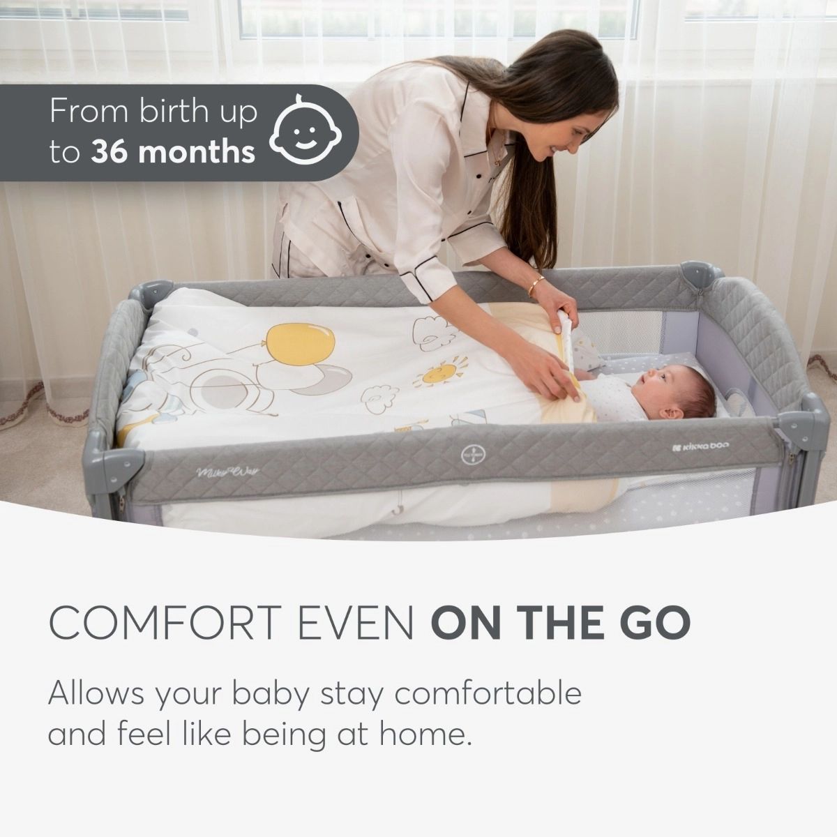 KikkaBoo Milky Way Baby Cot 2 Levels Grey | Mamas & Papas, Babies, Nursing, Cot