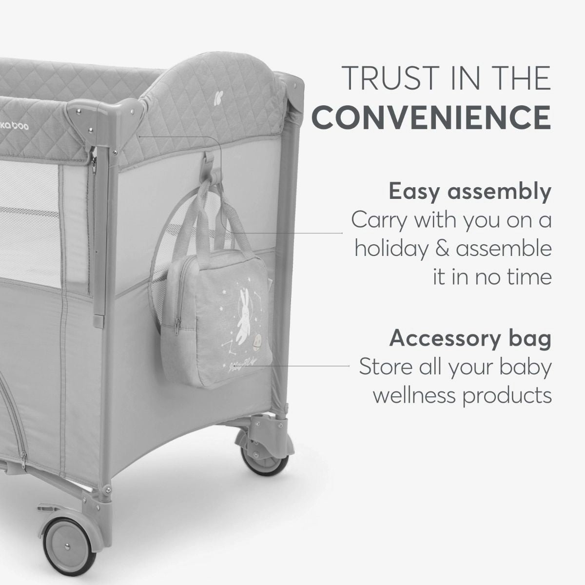 KikkaBoo Milky Way Baby Cot 2 Levels Grey | Mamas & Papas, Babies, Nursing, Cot