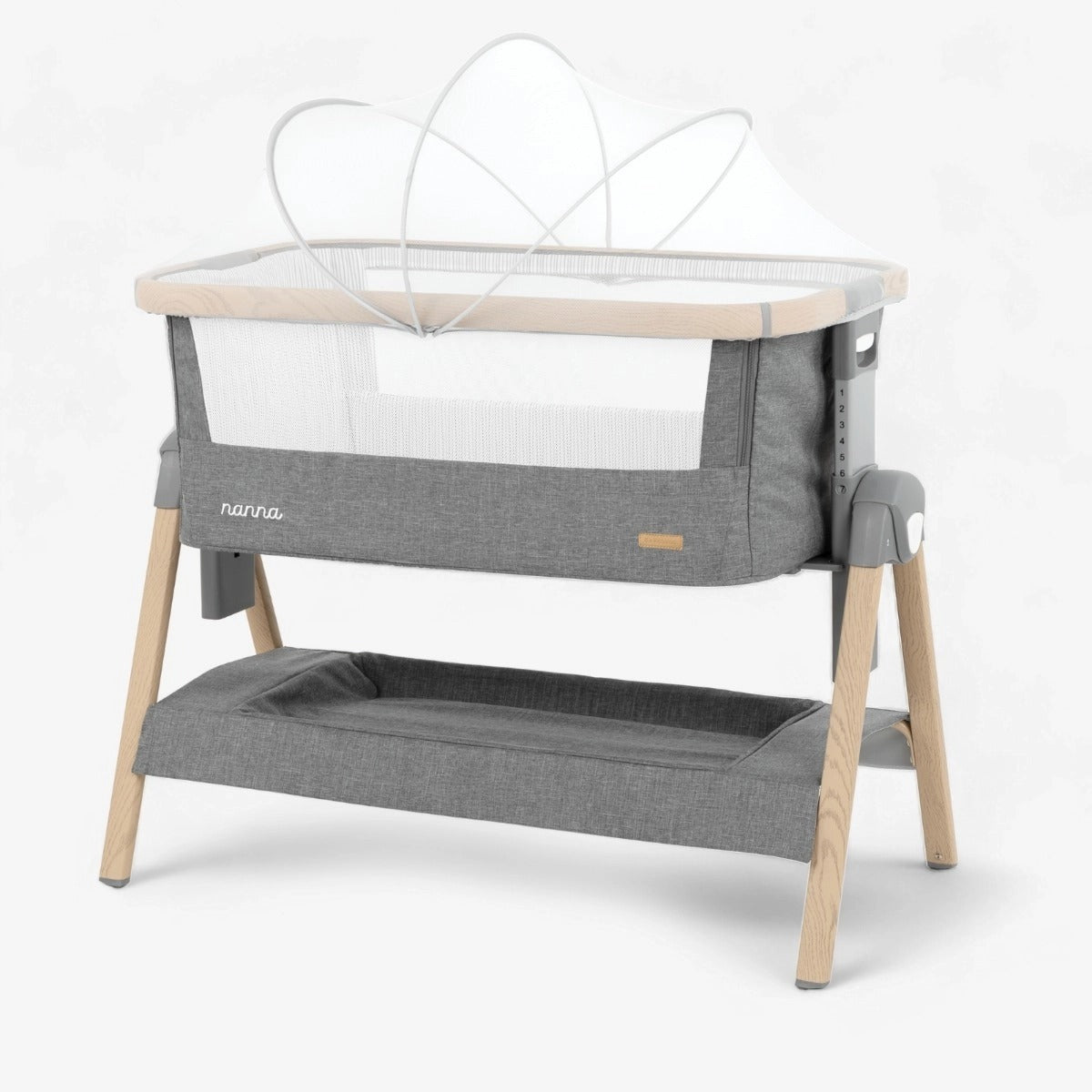 KikkaBoo Nanna Bedside Crib - Dark Grey | Mamas & Papas, Babies, Nursing, Bedside Crib