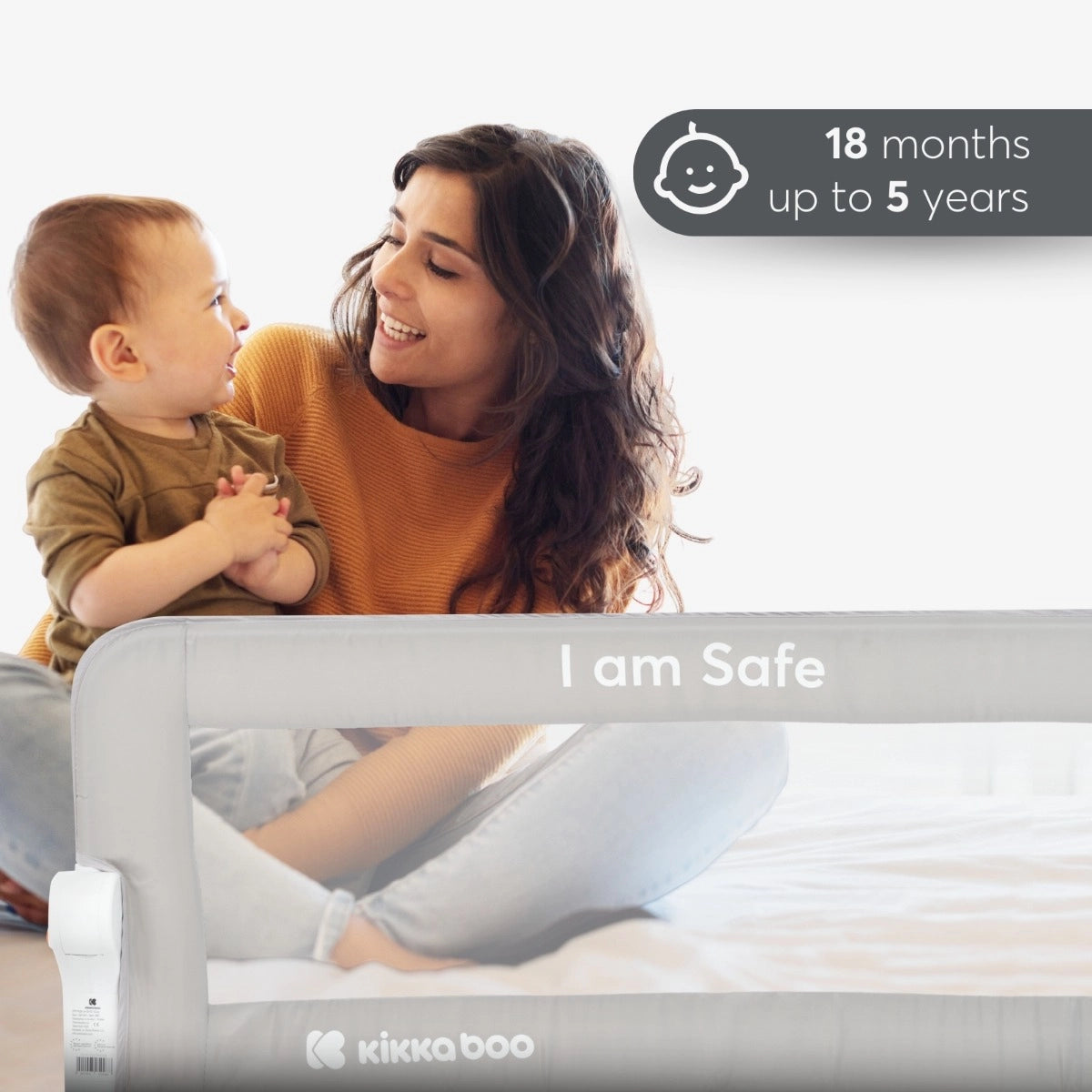 KikkaBoo Bed Rail I Am Safe 150cm Beige Grey | Mamas & Papas, Babies, Nursing, Bed Rail