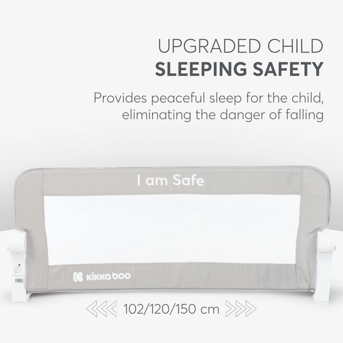 KikkaBoo Bed Rail I Am Safe 150cm Beige Grey | Mamas & Papas, Babies, Nursing, Bed Rail