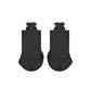 Pair of dark attachment clips for baby carrycot stand connection