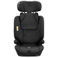 Black car seat with large headrest and padded seat insert, front view