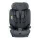Grey i-Flow i-SIZE car seat back view with adjustable headrest and comfort padding