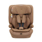 Mocha i-Size car seat front with padded harness straps and belt guides