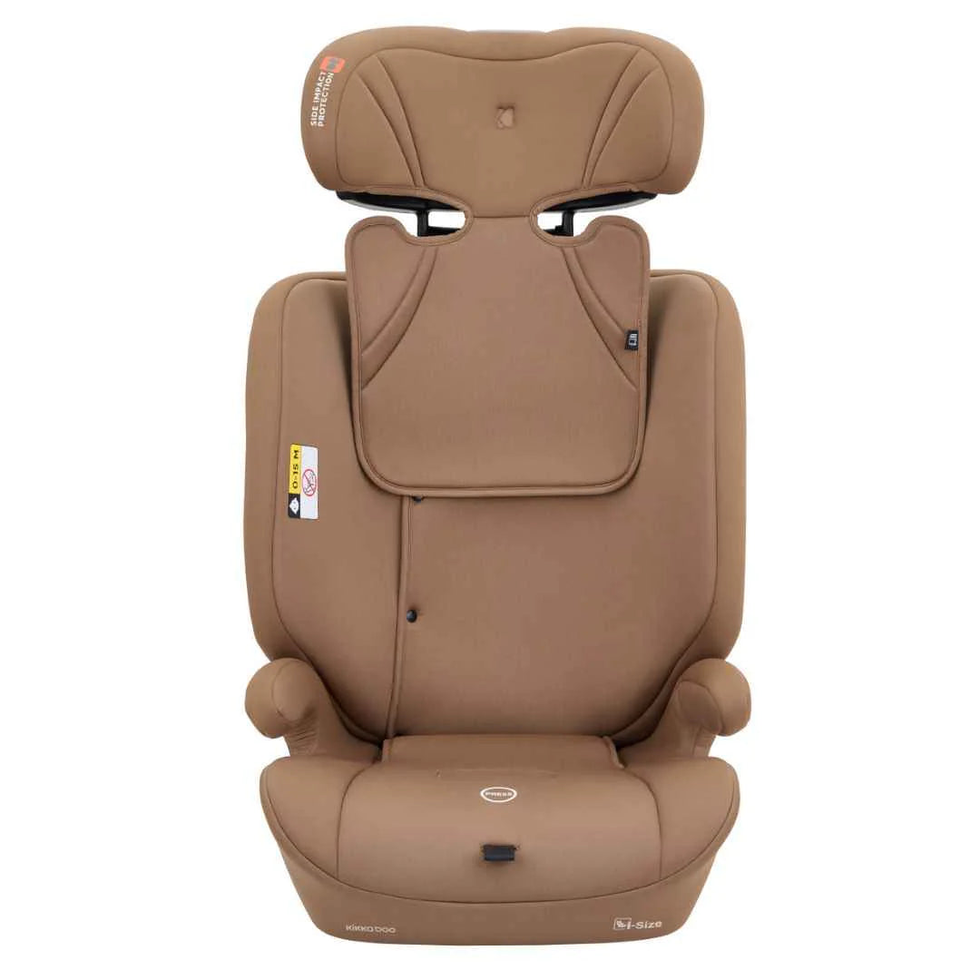 Mocha i-Size car seat front with padded seat and headrest support