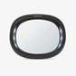 LED rearview car mirror, black oval frame with clear circular lens