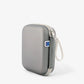 Gray zip grooming kit case with wrist strap and metal zipper pull