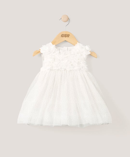 3D Flower Dress - White | Dress | Mamas & Papas for Mamas & Papas LB - 6hr