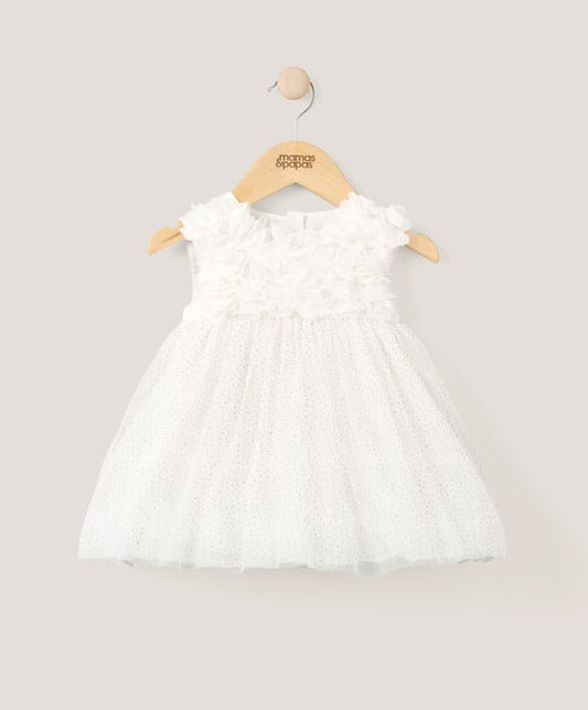 3D Flower Dress - White | Dress | Mamas & Papas for Mamas & Papas LB - 6hr