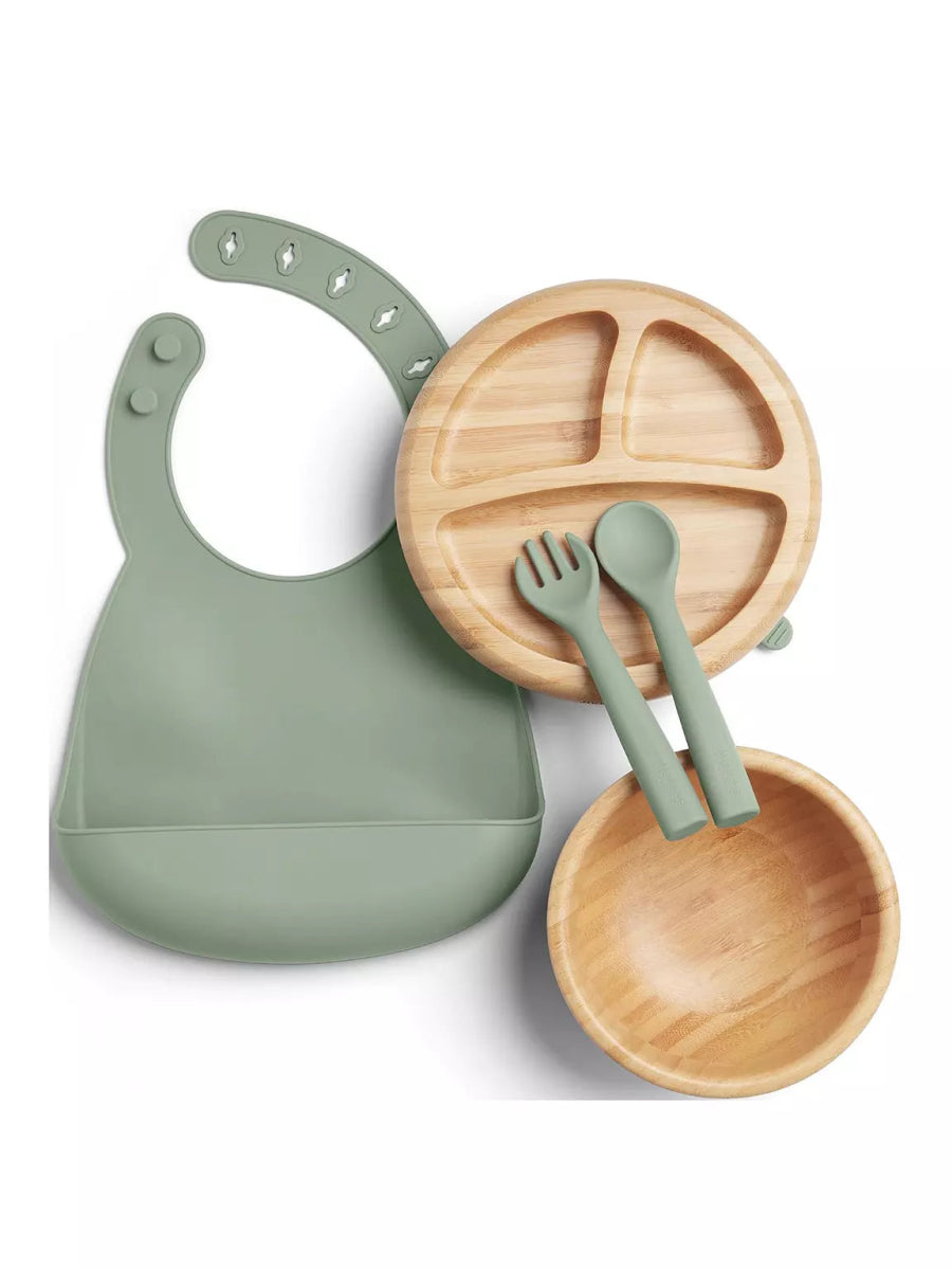 4 Piece Bamboo Weaning Starter Kit | Feeding Set | Mamas & Papas for Mamas & Papas LB - Cutlery & Plates