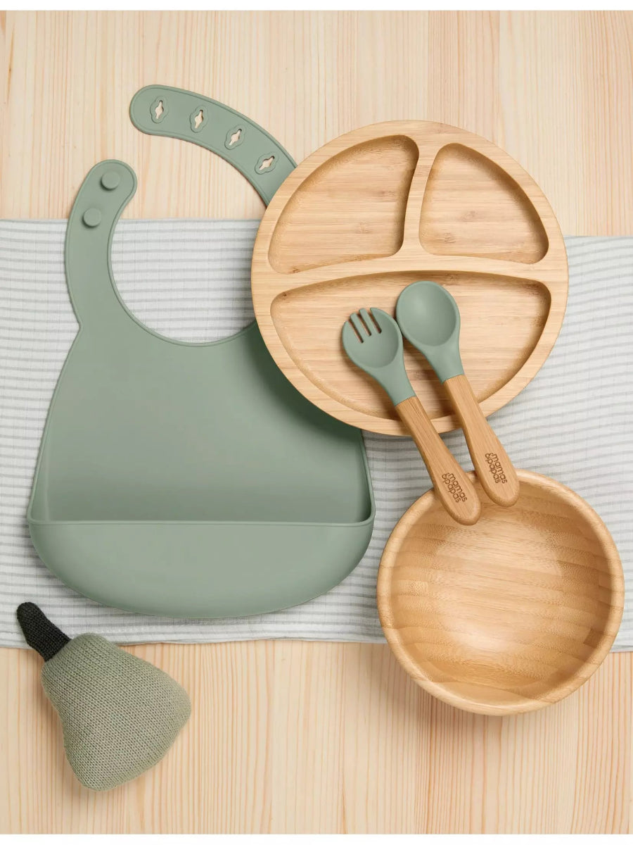 4 Piece Bamboo Weaning Starter Kit | Feeding Set | Mamas & Papas for Mamas & Papas LB - Cutlery & Plates