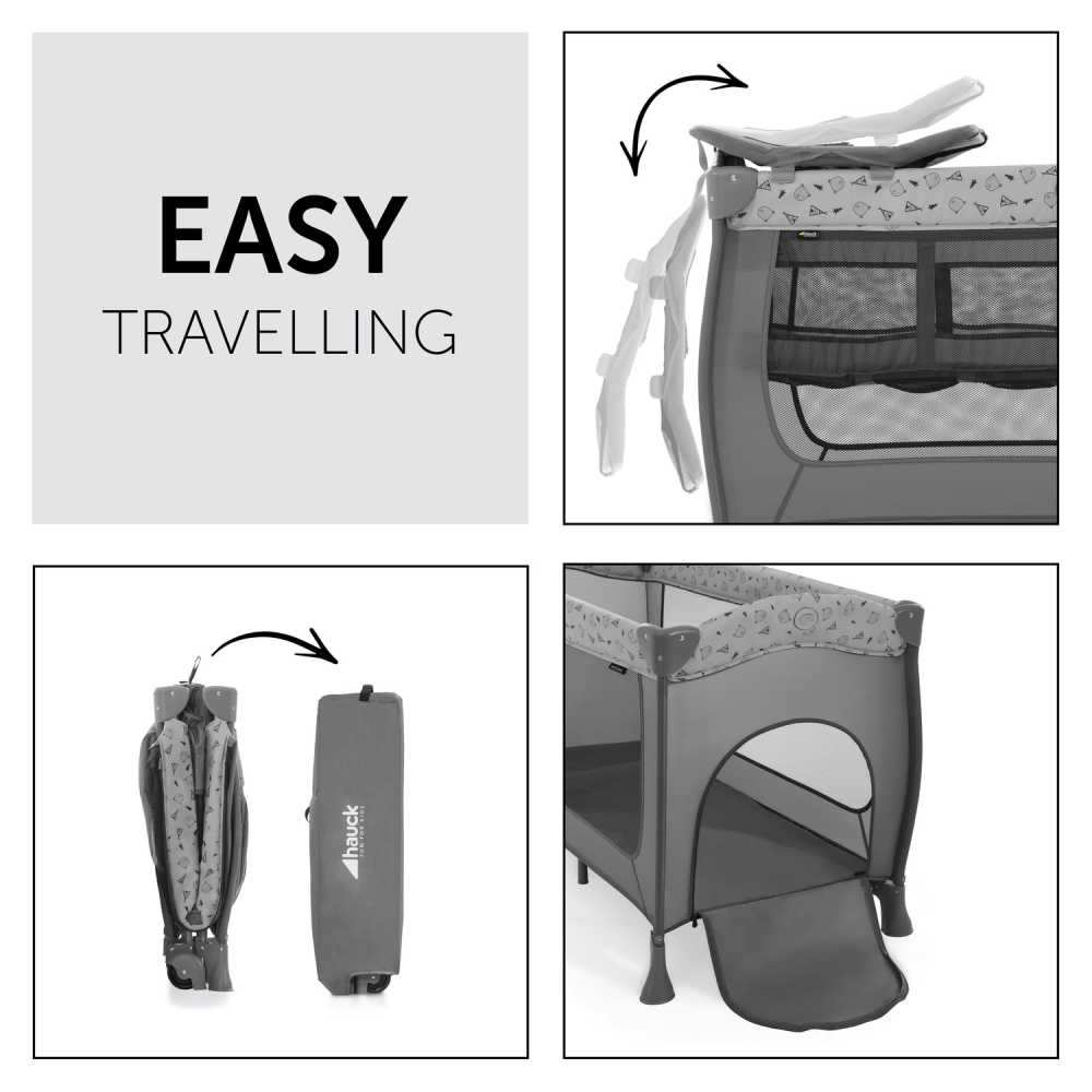 Hauck Sleep N Play Center Travel Cot Nordic Grey | Mamas & Papas, Babies, Nursing, Travel Cot