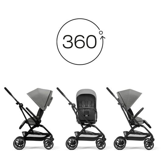 Cybex Eezy S Twist+ 2 Stroller Lava Grey - Black Chassis | Mamas & Papas, Babies, Nursing, Stroller
