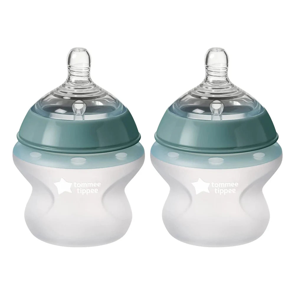 150ml Silicone Baby Bottles w/Travel Lids 0m+