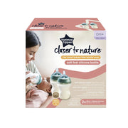 Silicone baby bottle set in box, 2-pack, 260ml, 0+ months