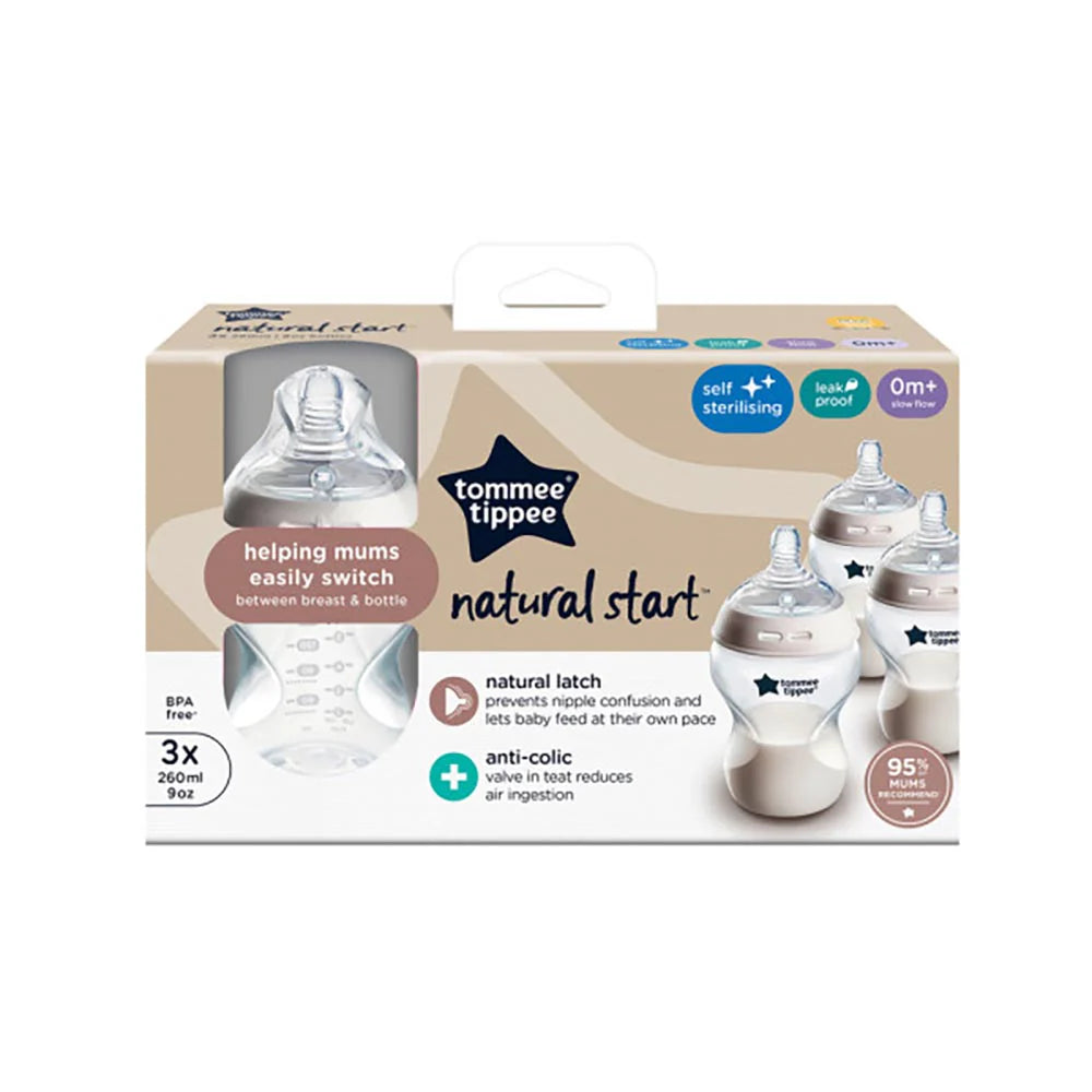 Tommee Tippee Natural Start Baby Bottle – 260ml – 3pcs