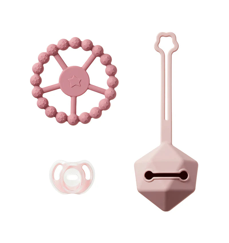 Silicone Comfort Gift Set Ultra-Light Soother Pink, 0-6m+