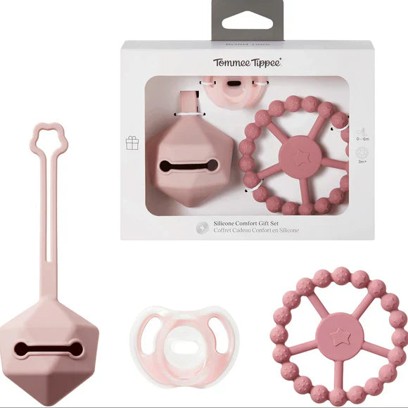 Silicone Comfort Gift Set Ultra-Light Soother Pink, 0-6m+