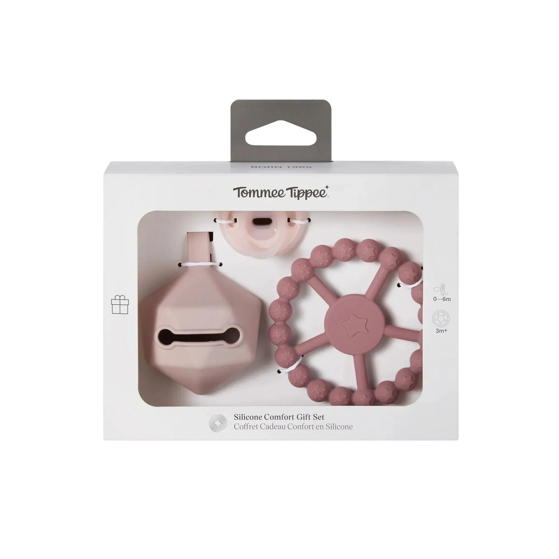 Tommee Tippee Silicone Comfort Gift Set Ultra-Light Soother Pink, 0-6m+