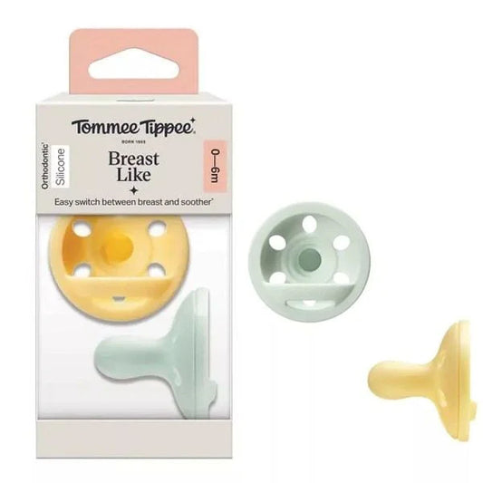 Tommee Tippee 2-Pack Breast-Like Pacifiers, Multicolor , 0-6 Months